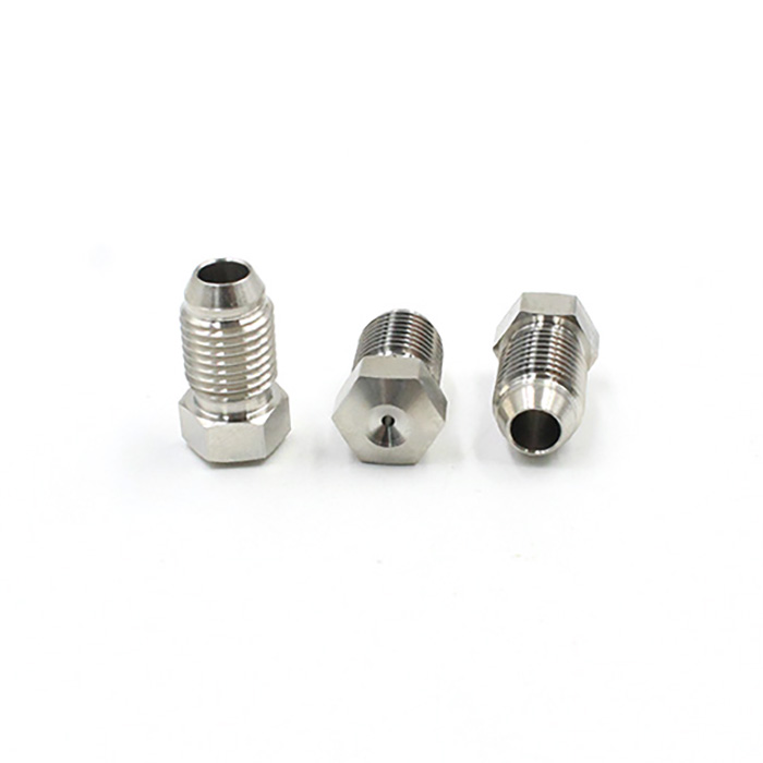 Custom CNC Machined Stainless Steel Hex Threaded Nozzle Connector