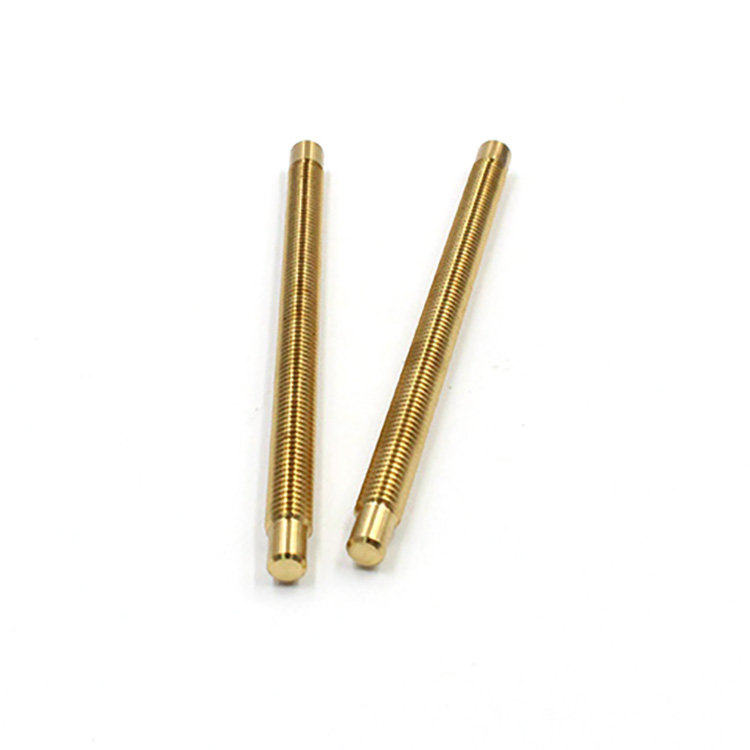 Custom CNC Machined Brass Threaded Rod Precision Turning Pin Component